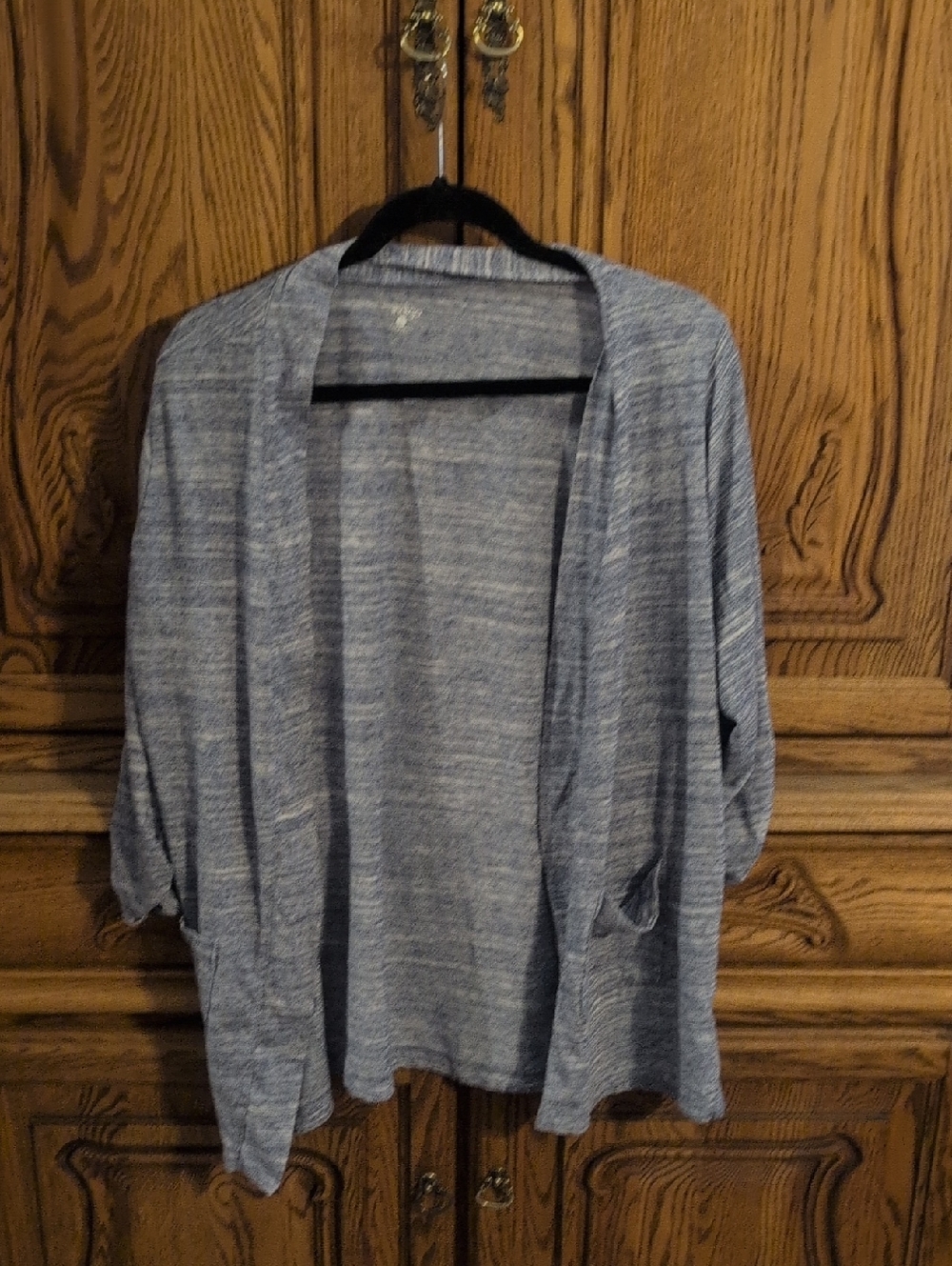 Indigo Open-Front Heathered Blue Cardigan